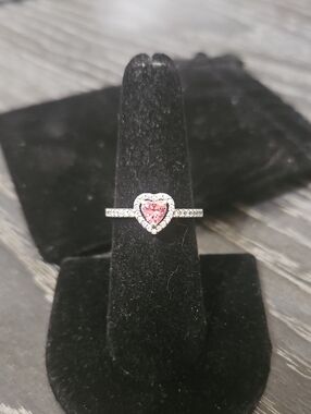 Pandora Elevated Pink Heart Ring 7.5